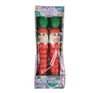 Vintage Candle Craft Easter Bunny Carrot Taper Candle Holders Novelty Decor 1996